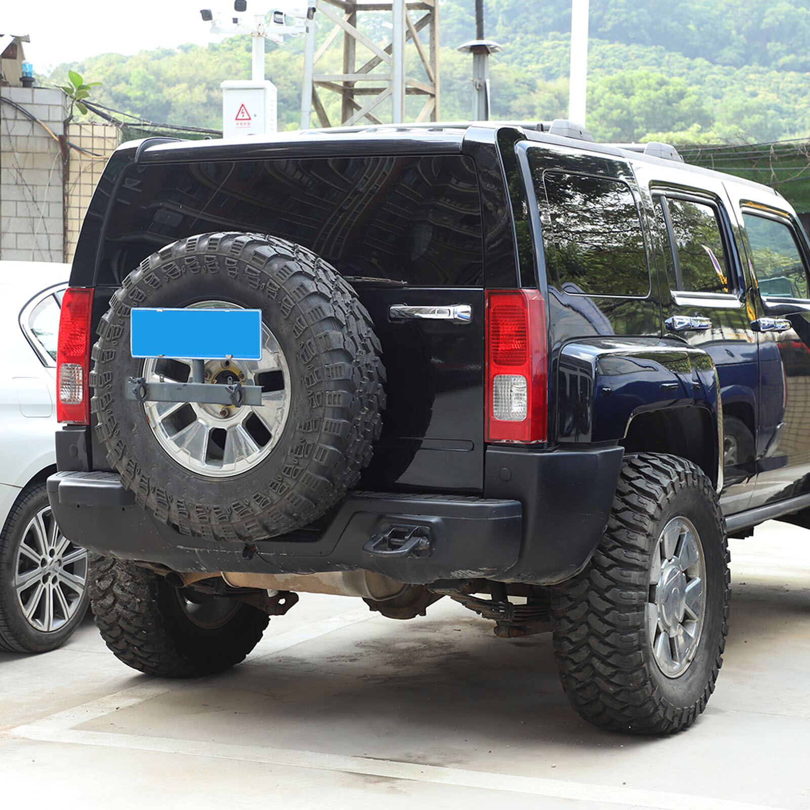 2PCS Glossy Black ABS Rear Side Upper D-Column TrIm Cover For Hummer H3 2005-09
