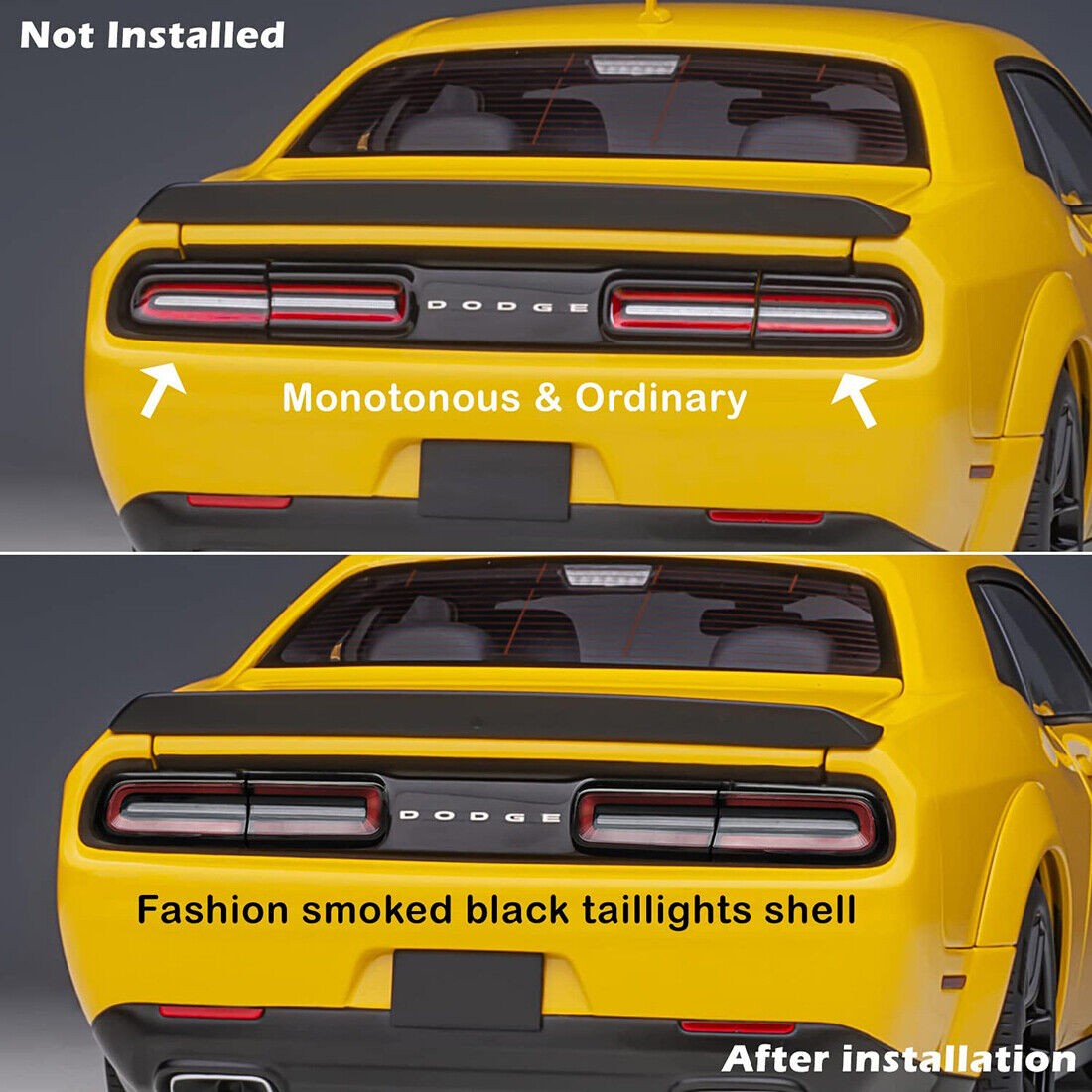 Smoked Tail Light Cover Guard Exterior Accessories Rear Kit For Dodge Challenger