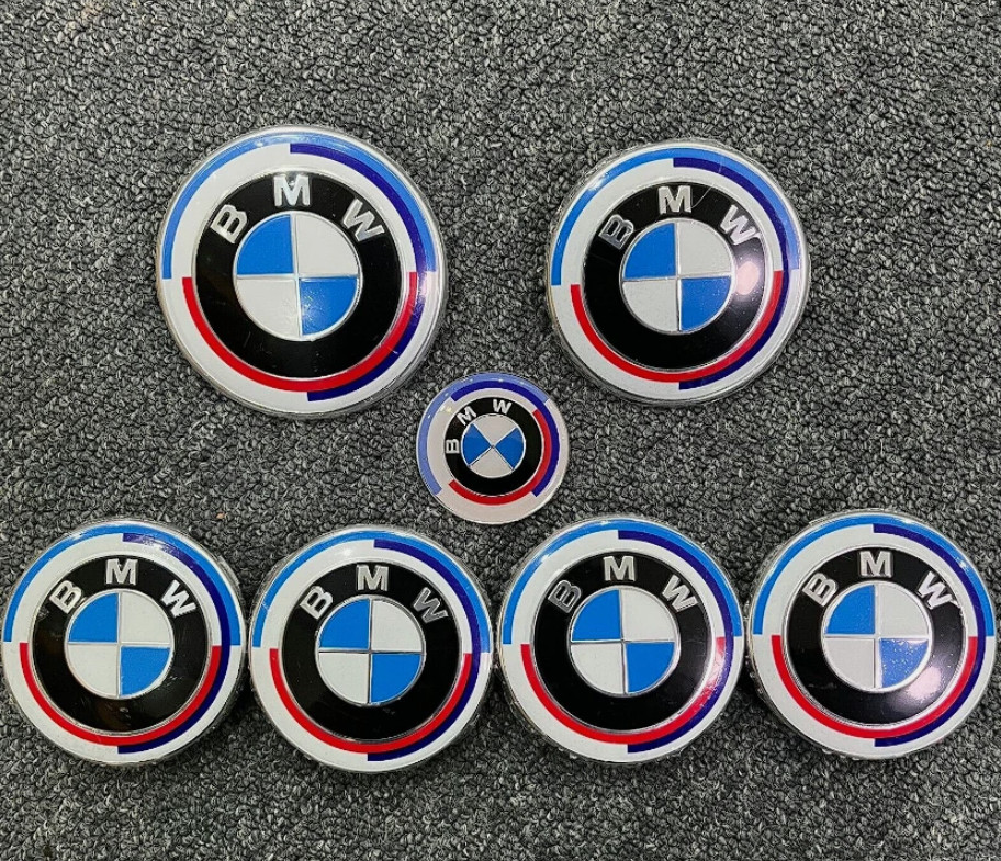 7Pcs For 50th Anniversary Emblem Centre Caps Badges Set 82mm 74mm 4x56mm 45mm