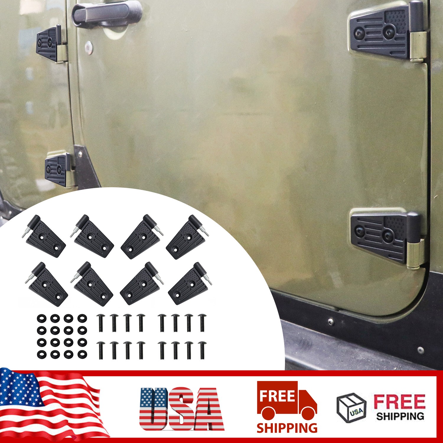 Aluminum Alloy Door Hinge Kit Door Hinges For Jeep Wrangler JK 2007+ Replacement