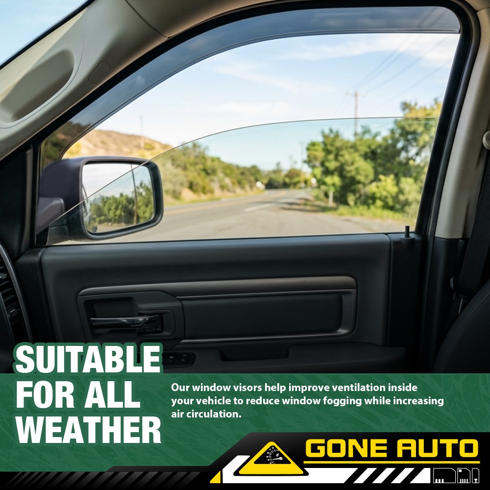 Rain Guards Deflectors Window Visors Fit for 2009-24 Ram 1500 & Classic Quad Cab