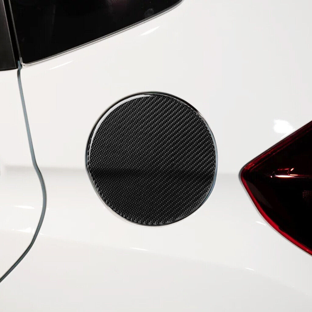 Carbon Fiber Texture Add-on Gas Fuel Door Cover Trim For Honda FIT JAZZ 2014-18