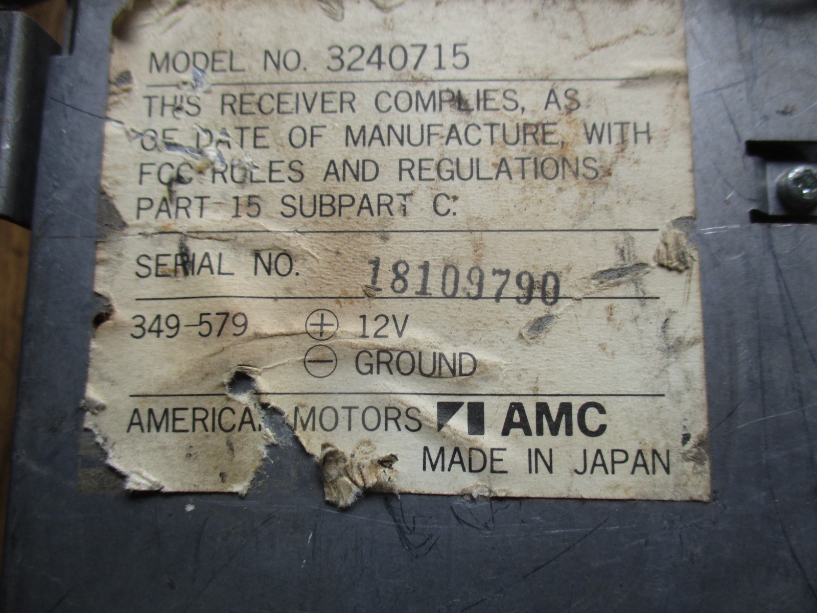 RARE Original Vintage AMC/Jeep Factory AM/FM Cassette Radio Grand Wagoneer J10