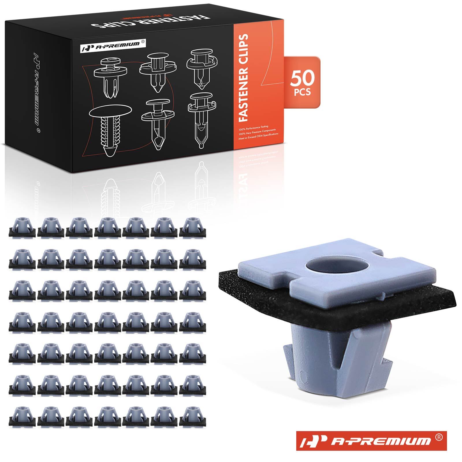 A-Premium 50Pcs 11mm Nylon Wheel Arch Moulding Clip with Sealer for Kia Seltos