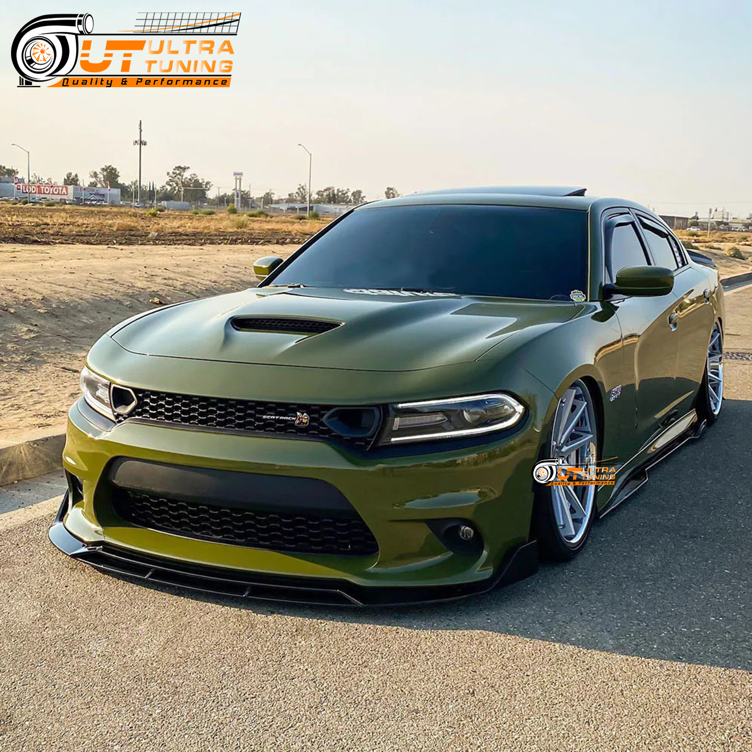 Gloss Black For 2015-2023 Dodge Charger Srt Front Bumper Lip
