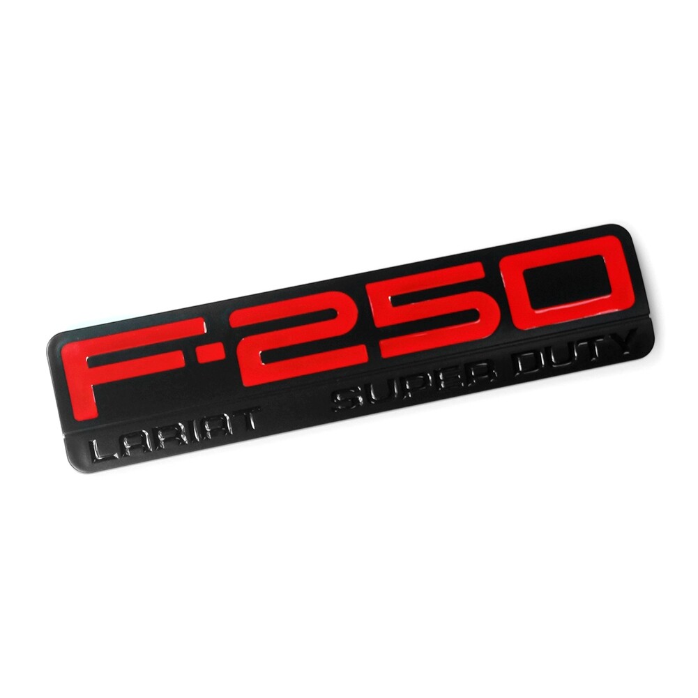 3pack OEM Red F250 Lariat Super Duty Emblem fits F-250 Lariat Black