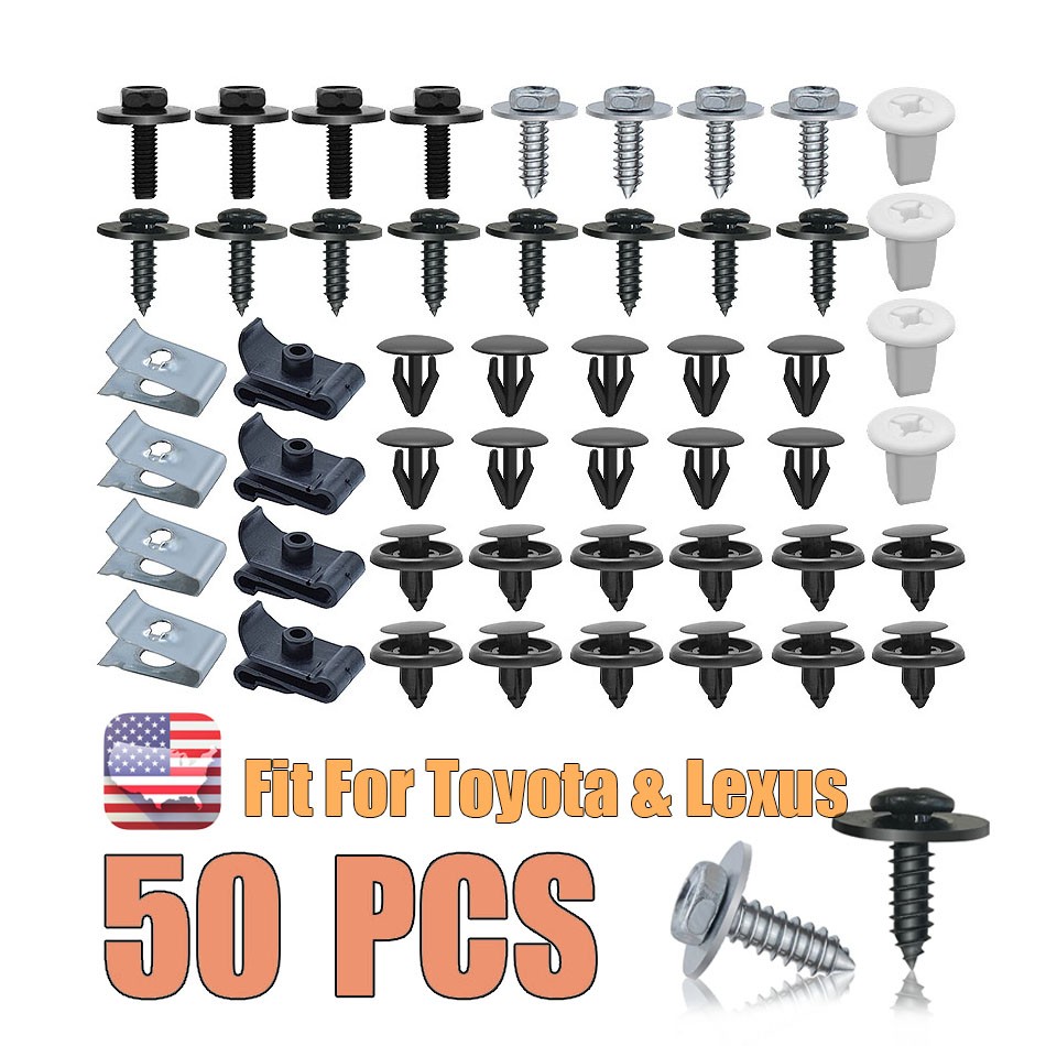 50X Clips Retainers Bolts Screw Fastener Rivet Nut Bumper Body Engine For Toyota