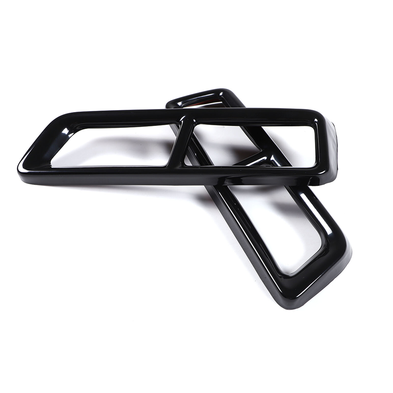 Gloss Black Exhaust Pipe Protect Cover Trims For Cadillac Escalade 2021-2023 2PC