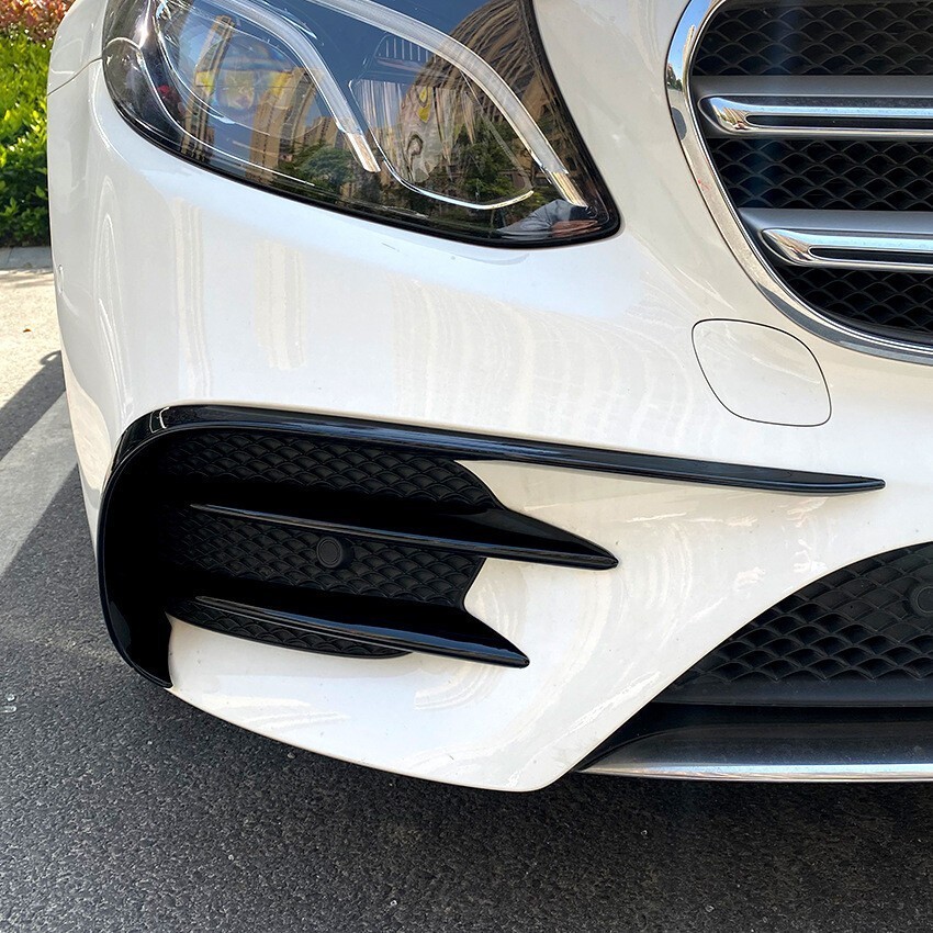 6PCS For Benz Mercedes E200 E300 E250 W213 2016-2020 Black Front Bumper Lip Kit