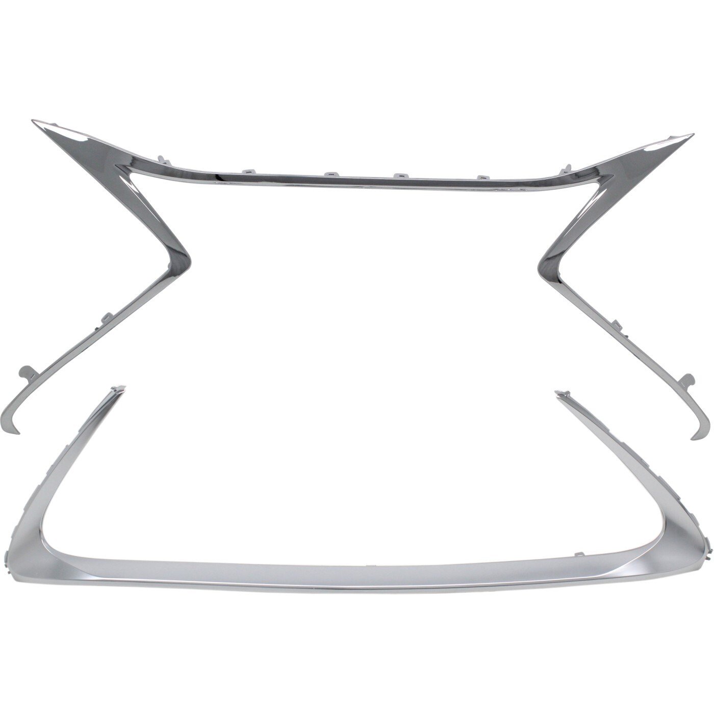 Set of 2 Grille Trims Grill Upper Chrome for Lexus ES350 ES300h 2016-2018 Pair