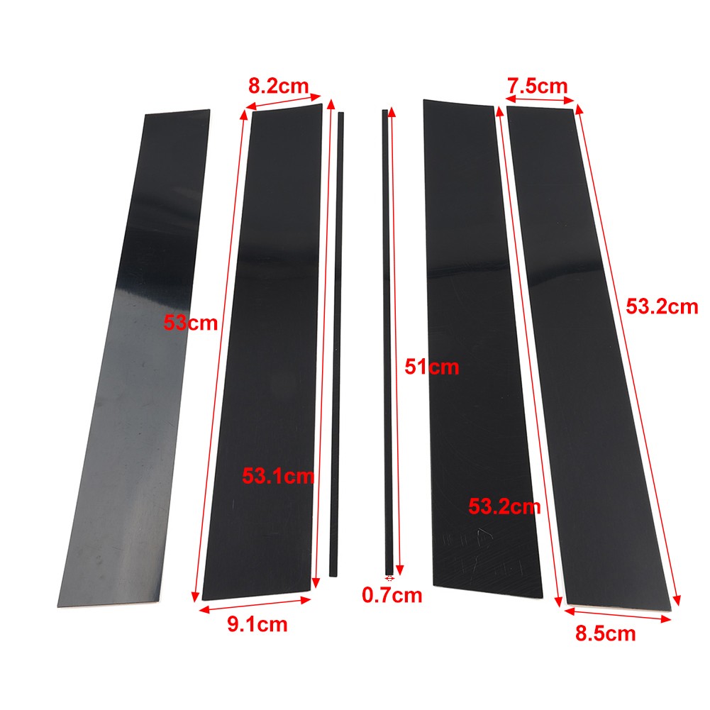 Pillar Post Set Door Window Cover Trim Kit For Honda Odyssey 2005-10 Gloss Black