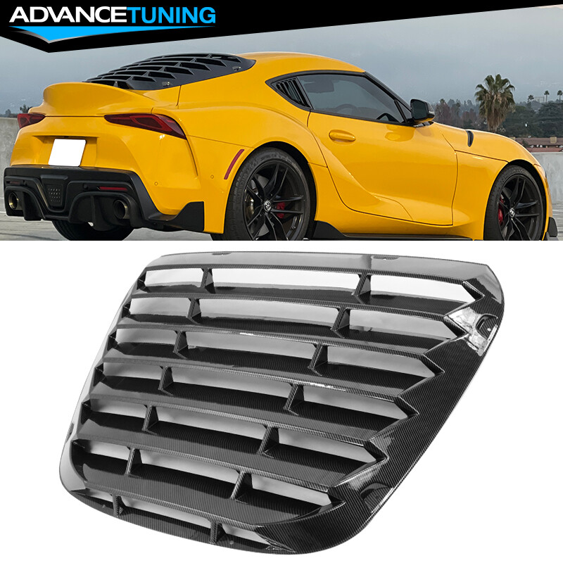 Fits 20-23 Toyota GR Supra A90 Carbon Fiber Print Window Louver Sun Shade Cover