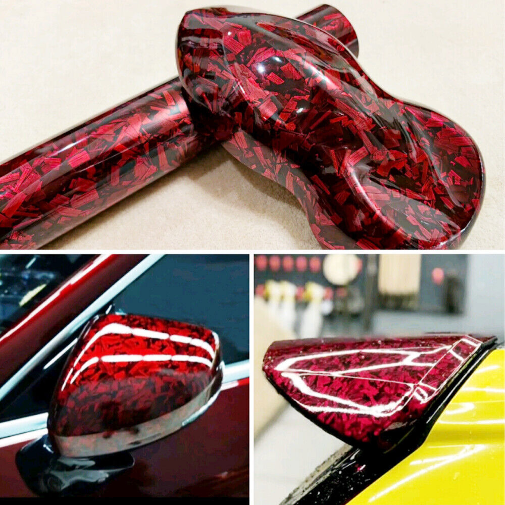 20cm*152cm High Glossy Red Forged Carbon Fiber Car Sticker Adhesive Vinyl Wrap