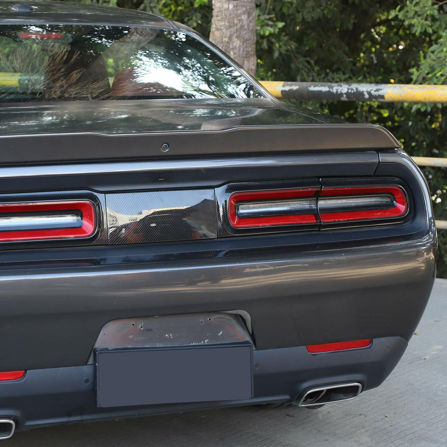 Rear Taillight Light Cover Trim Kit for Dodge Challenger 2015-2023 Carbon Fiber