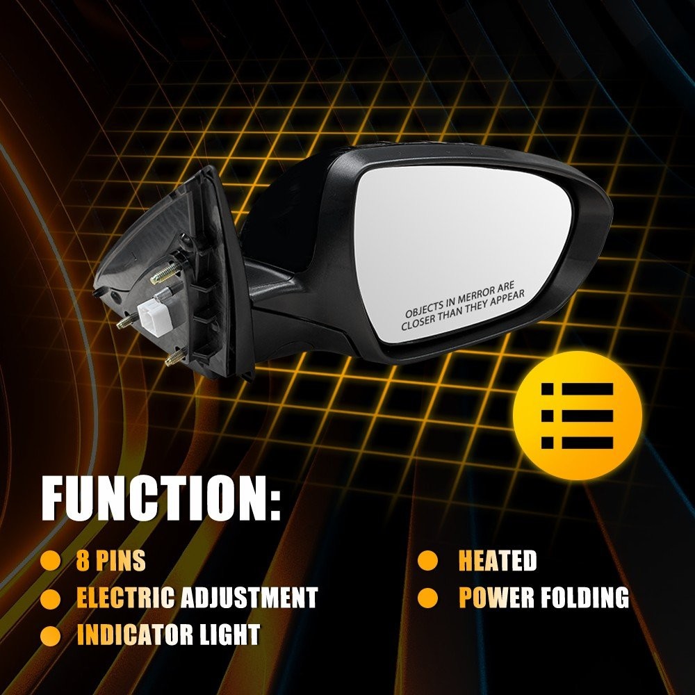 1/2Pcs Side Mirror KI1320163 For Kia Optima 2012-13 LHt+RH Power Folding Heated
