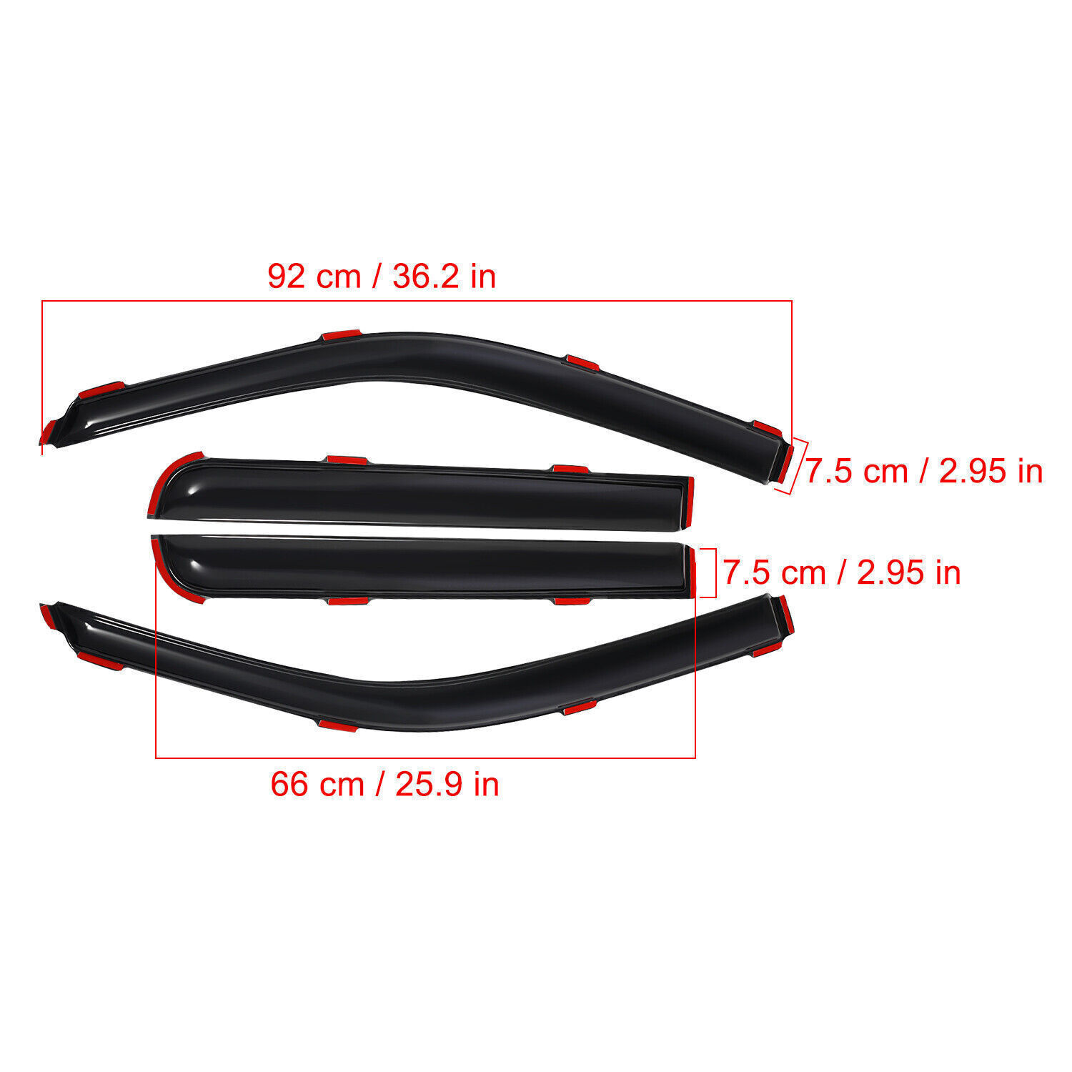 In-Channel Window Vent Visor Sun Rain Guards For 2009-2014 Ford F-150 Super Crew