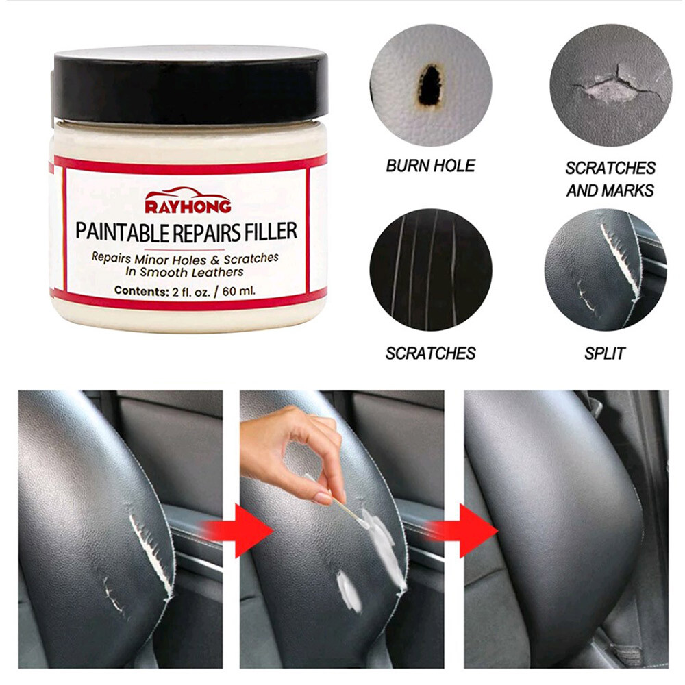 60ml Leather Filling Paste Repair Kit For Car Seat Sofa Scratch Hole-Advanced