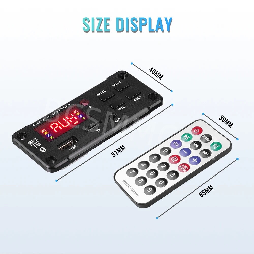 Wireless Bluetooth 12V MP3 WMA Decoder Board Audio Module USB TF Radio For Car