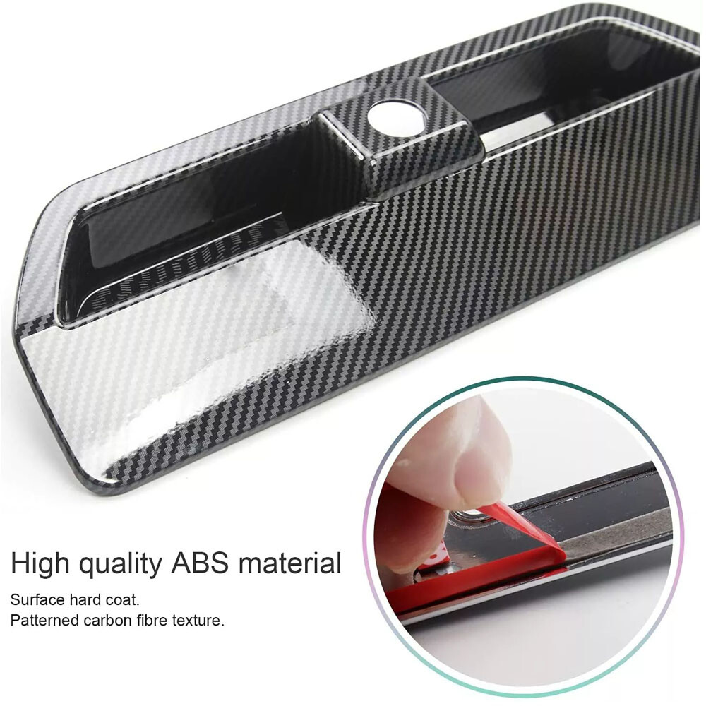 1x Rear Tailgate Door Handle Cover Trim for Ford Bronco Sport 2021+ Carbon Fiber
