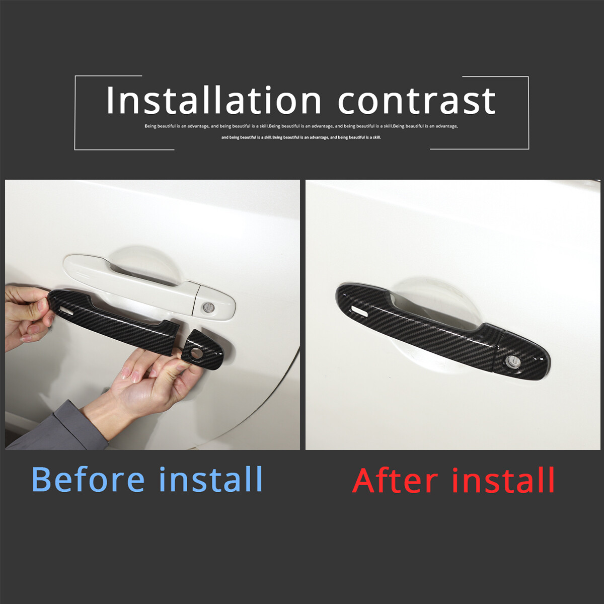 For Toyota 86/Subaru BRZ 2012-2022 Outer Handle Cover Carbon Fiber Style US
