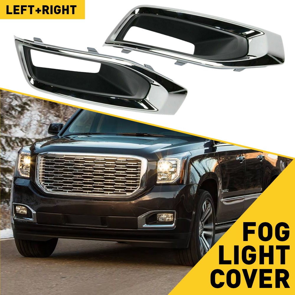 AUXITO Pair Black Fog Light Covers For GMC 2015-2020 Yukon XL Left Right EXXI