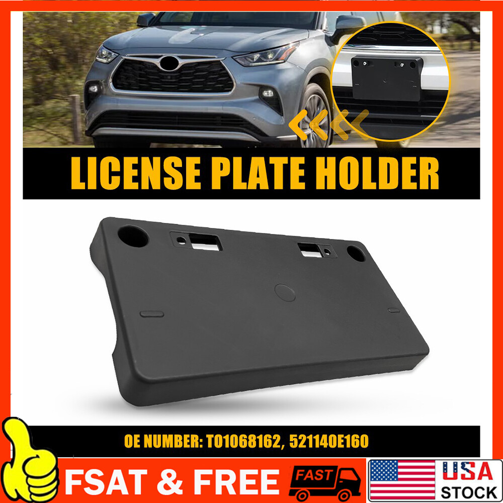 For Highlander Toyota 2020-2024 Front Bumper License Plate Tag Holder Bracket