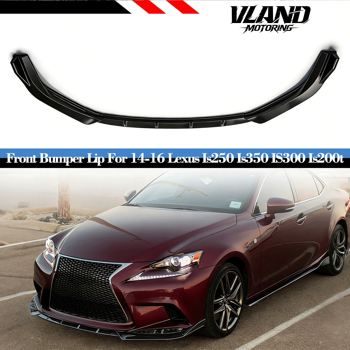 For Lexus IS250 IS350 IS300 F-Sport 14-16 Carbon Style Front Bumper Lip Splitter