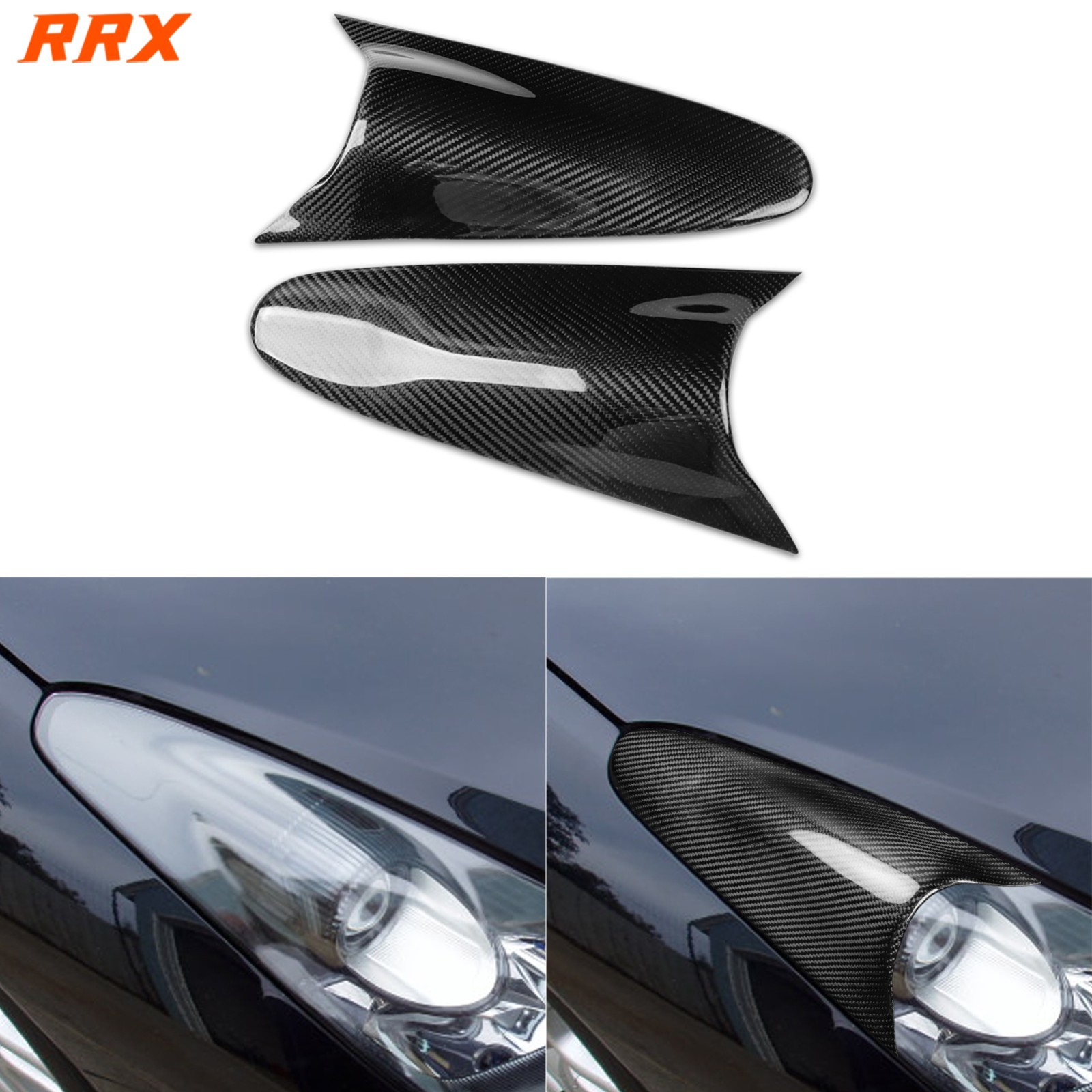 Real Dry Carbon Fiber Front Headlight Eyebrow Cover Trim For Toyota Celica 00-05