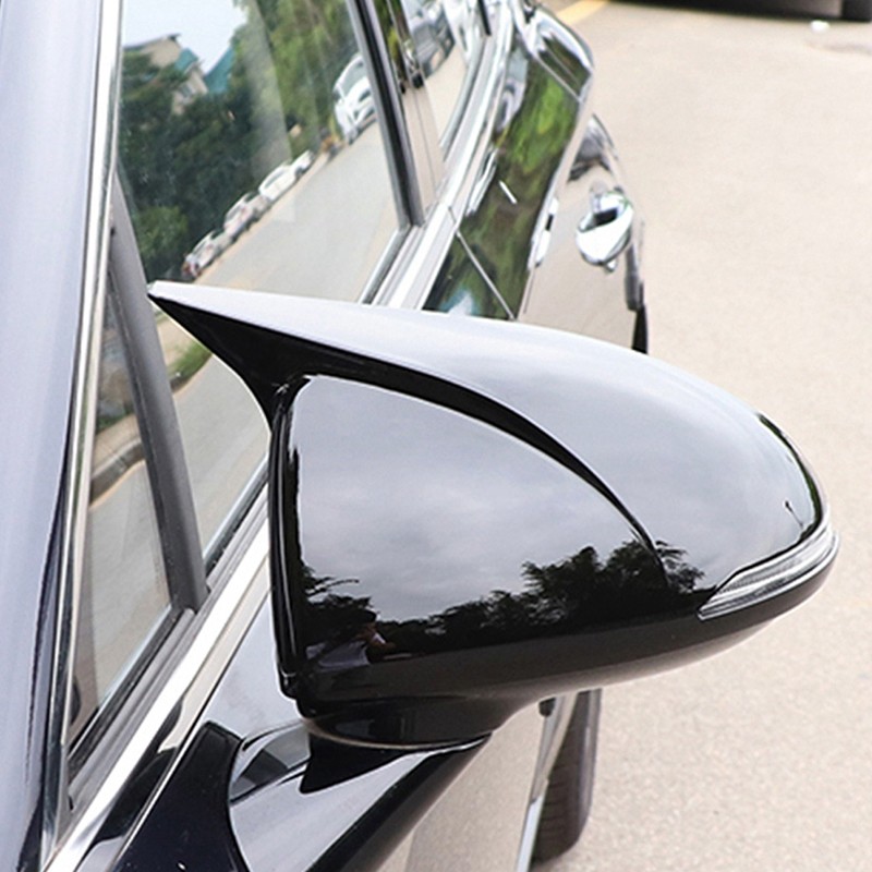 2 Gloss Black Rear View Side Door Mirror Cover Cap For 2016-2020 Hyundai Elantra