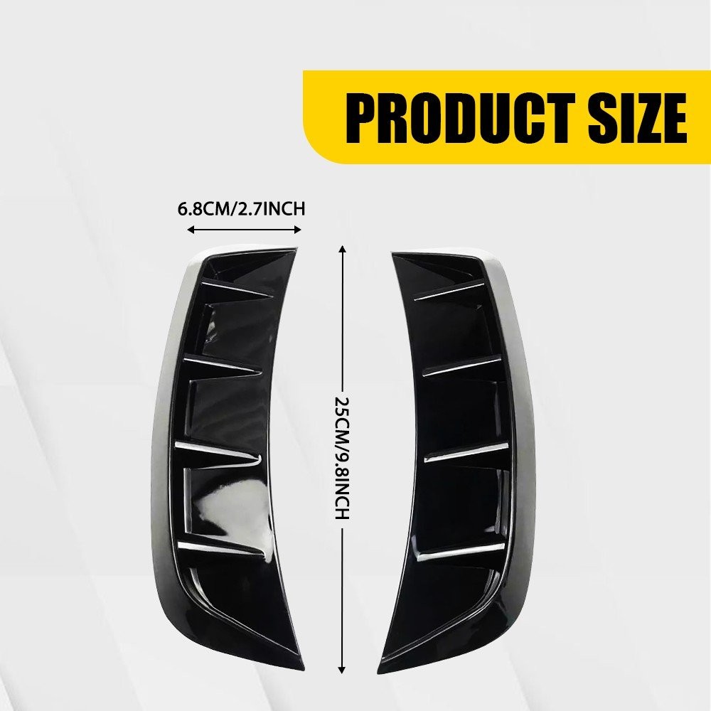 2pc Glossy black Car Side Fender Vent Air Wing Cover Trim Exterior Accessories A