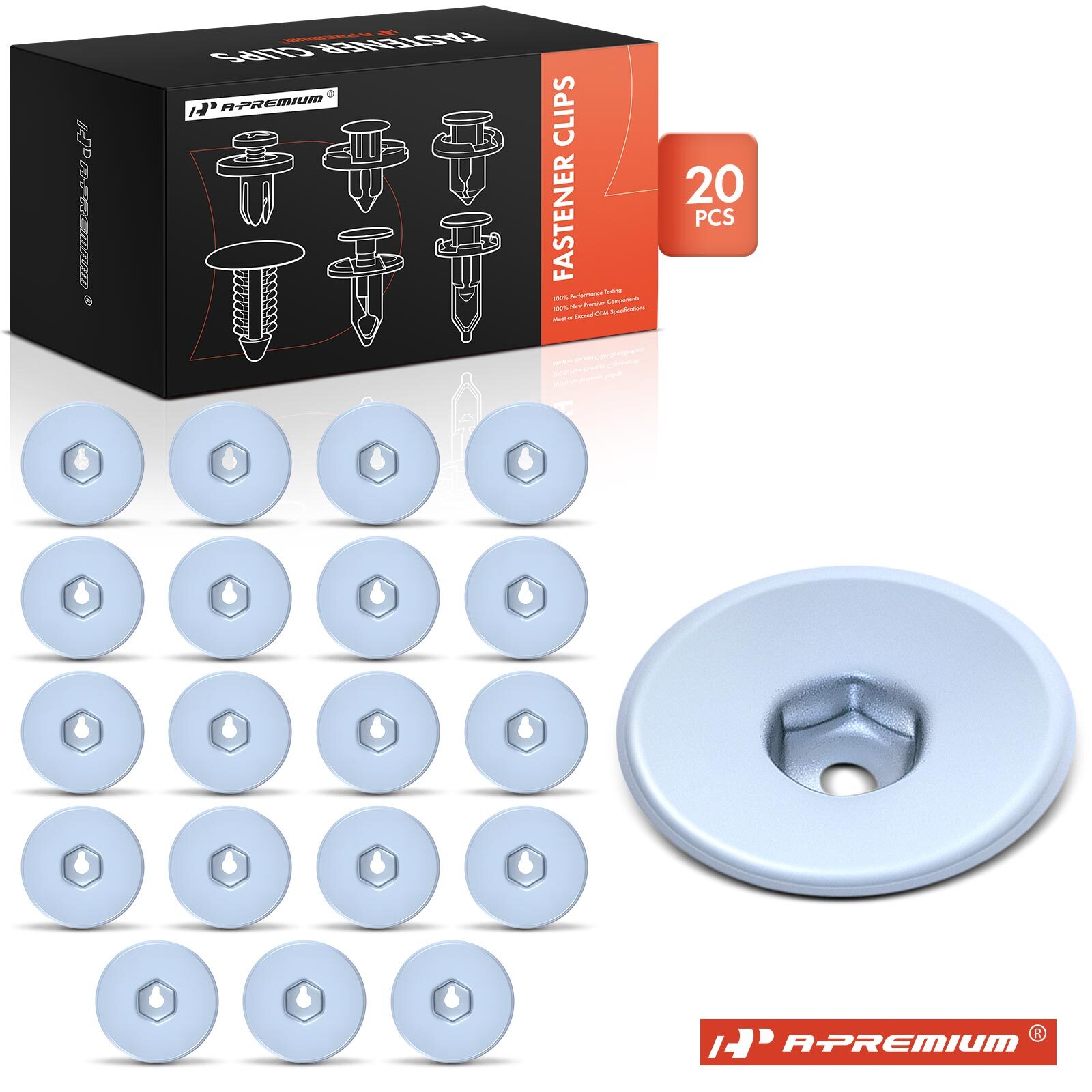 A-Premium 20Pcs M4.8-1.61 Zinc Retainer Clips Body Nut 10 mm Hex Size for BMW