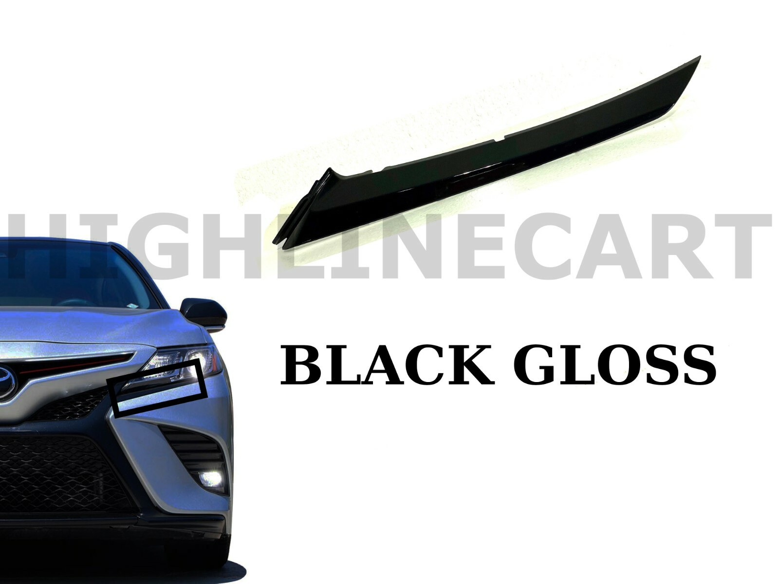 For 2018-2023 Toyota Camry Front Left Headlight Trim Molding Driver LH Gloss