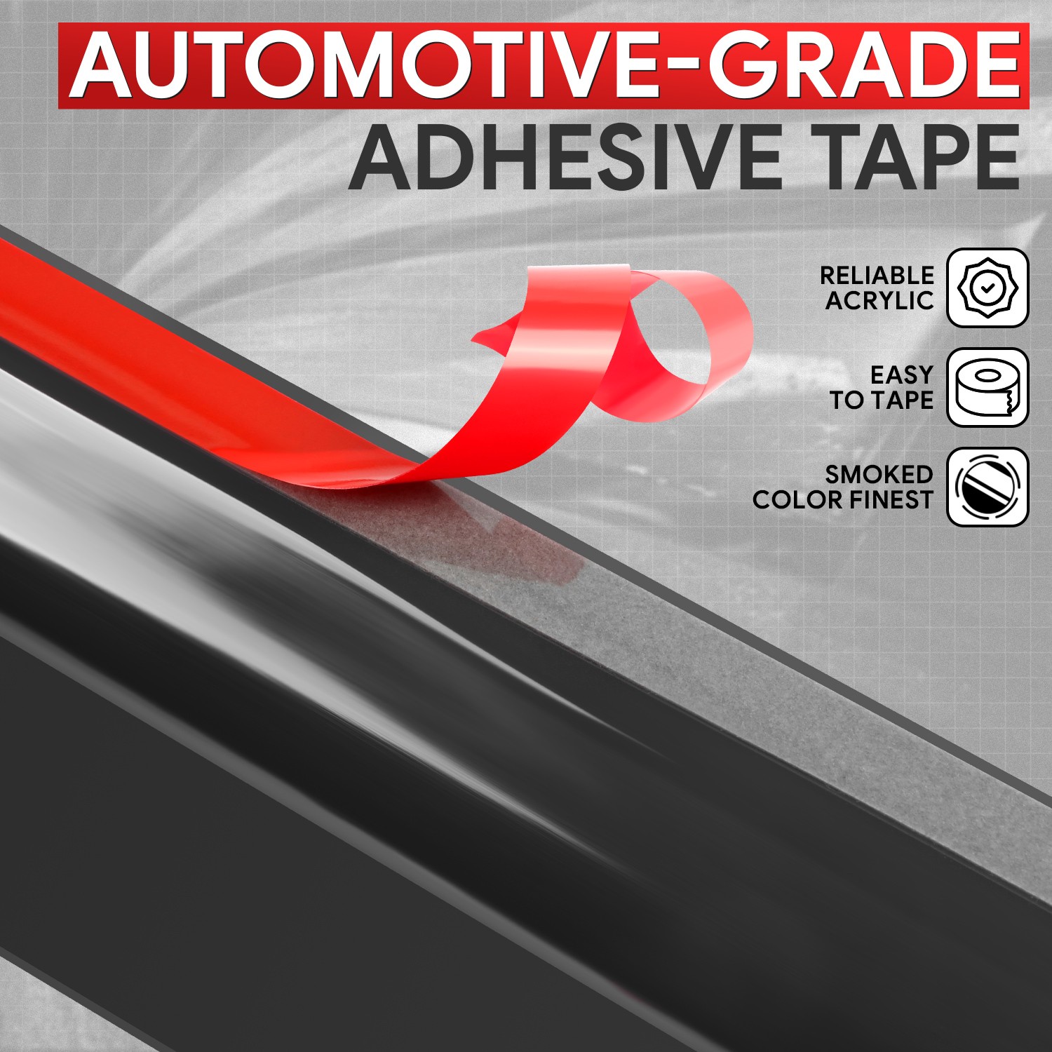 For 02-06 Toyota Camry Glossy Black 3M Adhesive Tape 4 Window Visors Rain Guard