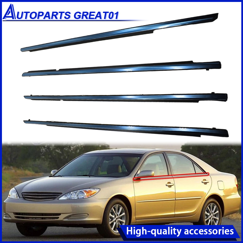 75710-33080 Chrome Front Rear Door Belt Moulding SET For Toyota Camry 2002-2006