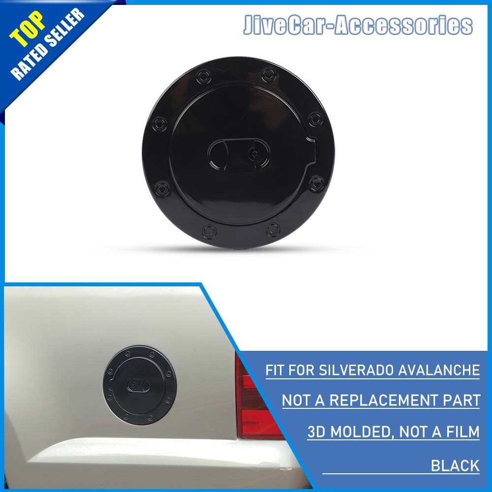 Black Gas Cap Door Fuel Tank Cover Trim For Chevy Silverado Sierra Tahoe 1999-06