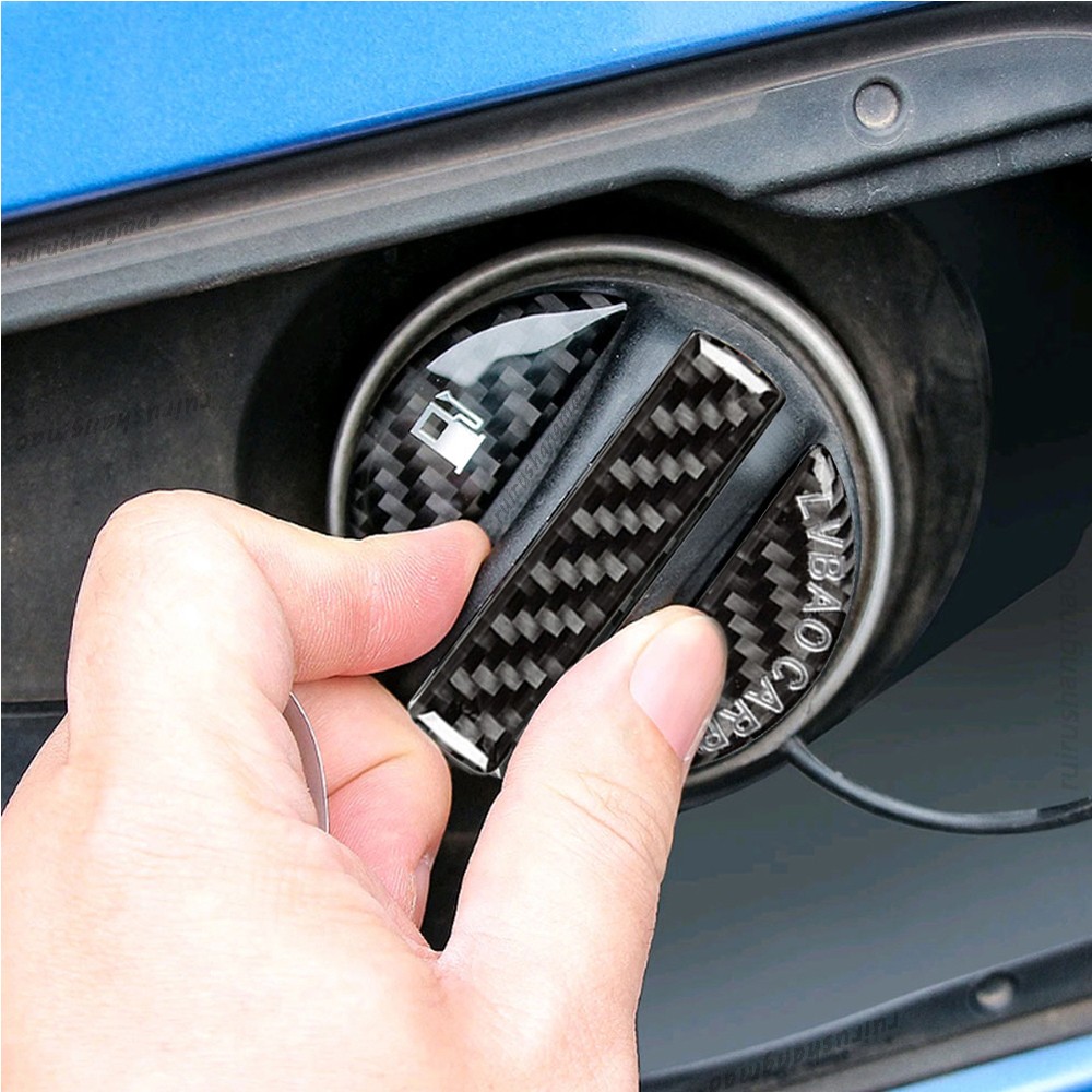 Carbon Fiber Car Fuel Tank Caps Protector Cover Stickers Decoration Accessories