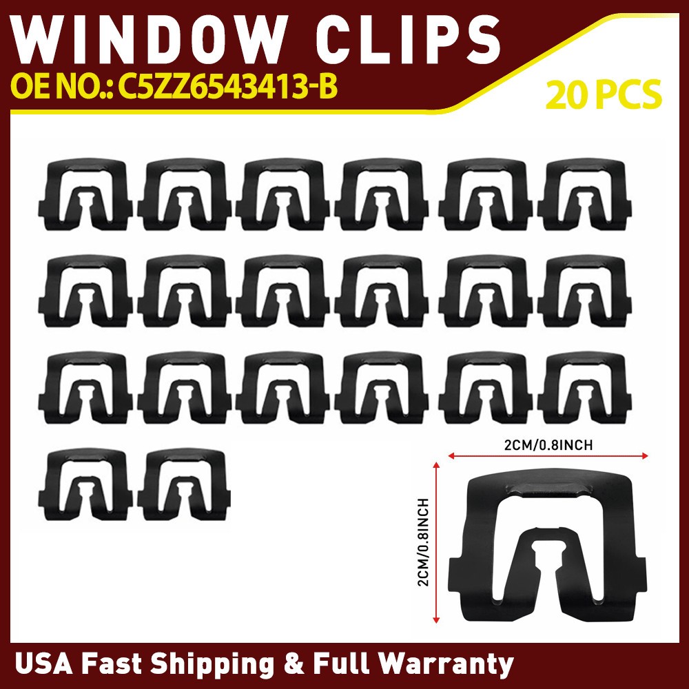Set of 20 Body Front Reveal Windshield Trim Molding Clips For 1964-1993 Ford