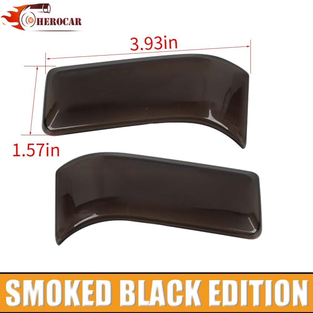 Rearview Mirror Turn Signal Light Cover Trim For Ford F150 2021-23 Smoked Black