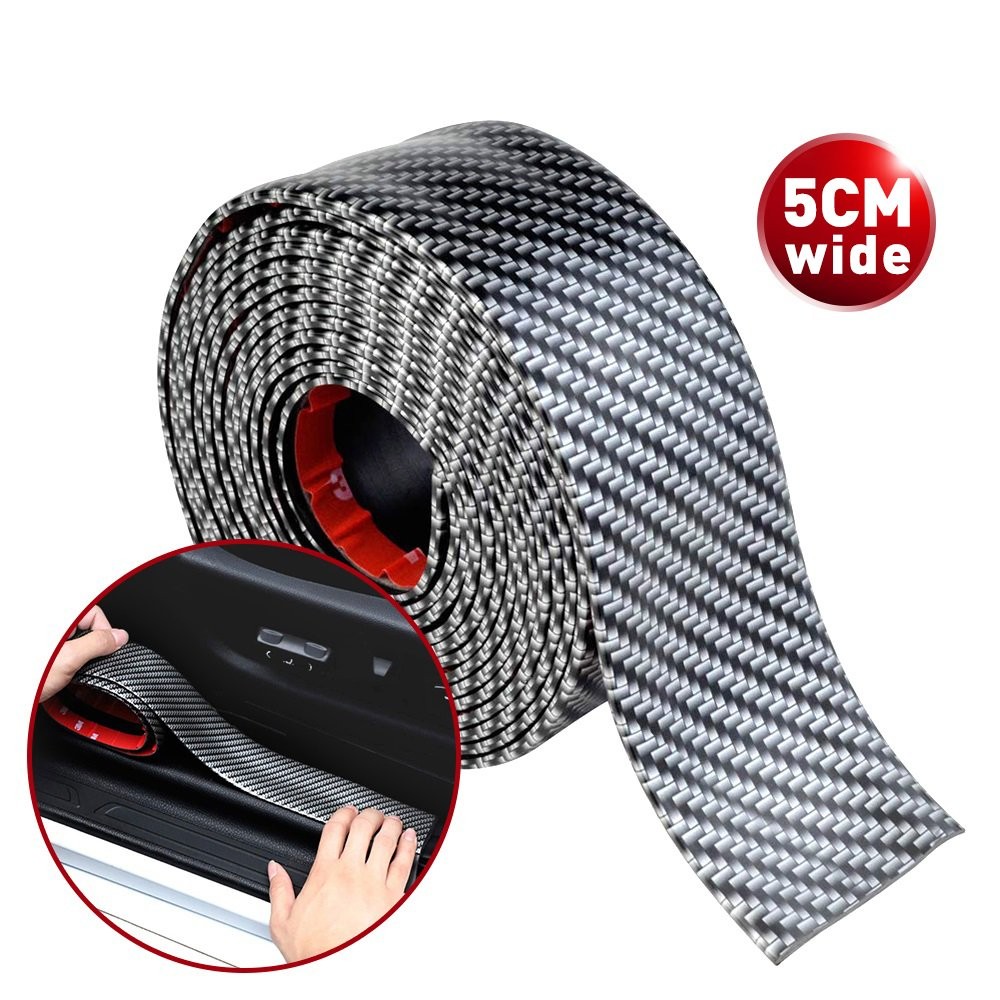 Carbon Fiber Car Door Sticker Body Protector Scuff Cover Sill Anti Scratch Guard