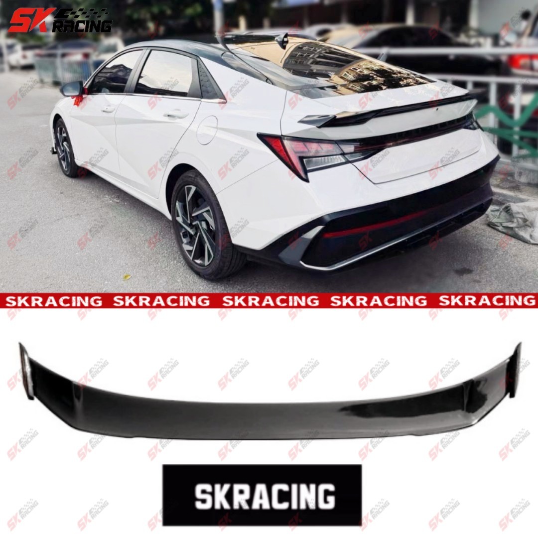 ABS Carbon Look/ABS Gloss Black Rear Spoiler Wing Fits 2021-2025 Hyundai Elantra