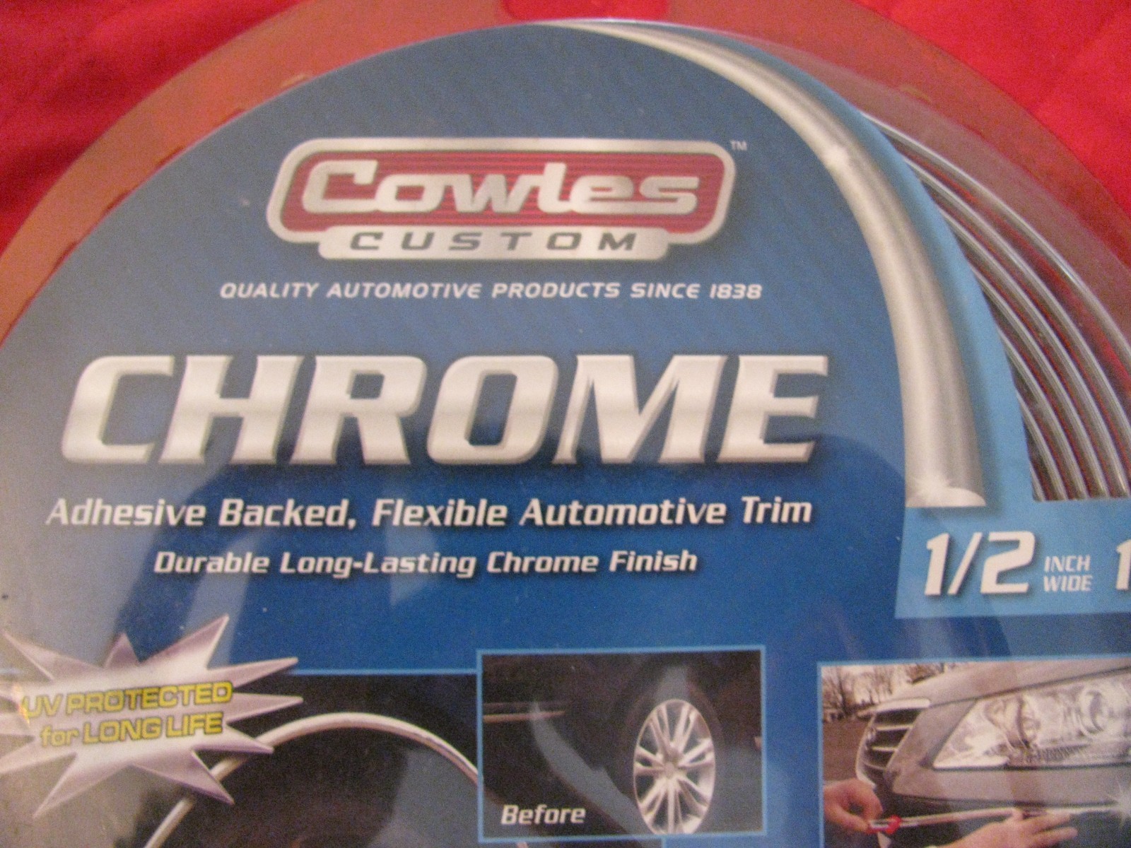 Cowles Custom Chrome Adhesive Backed, Flexible Automotive Trim ½” X 18’