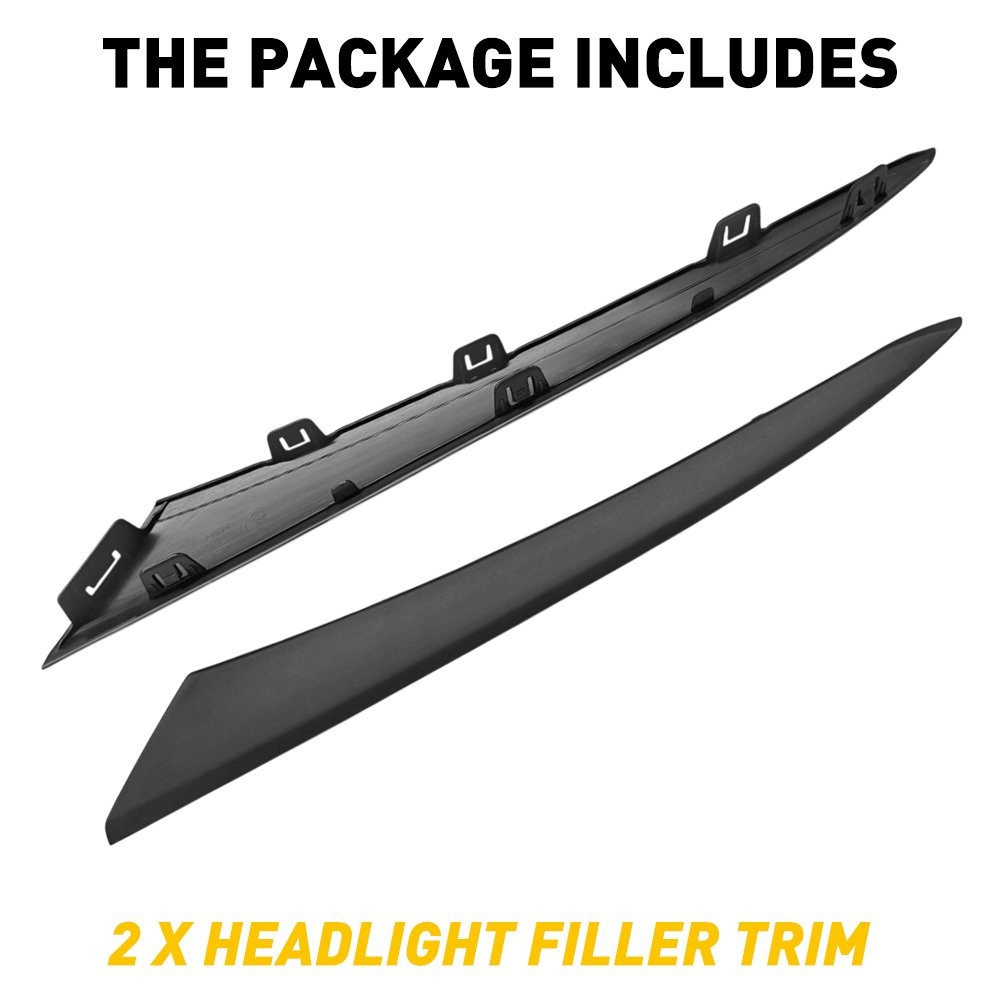 2x Headlight Eyelid Molding Trim Lower Filler Cover For 2022-2024 Honda Civic