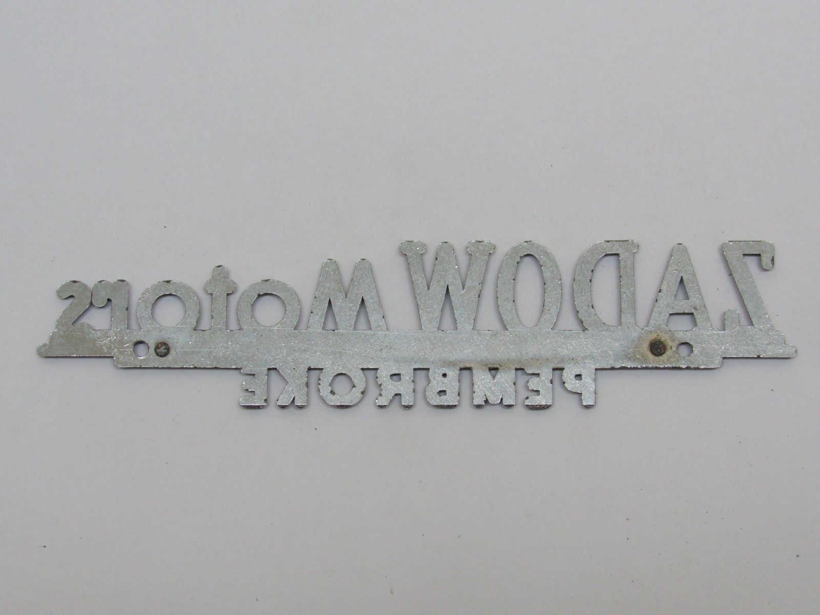 Vintage Zadow Chevrolet Pembroke Ontario Canada Metal Dealer Badge Emblem Tag