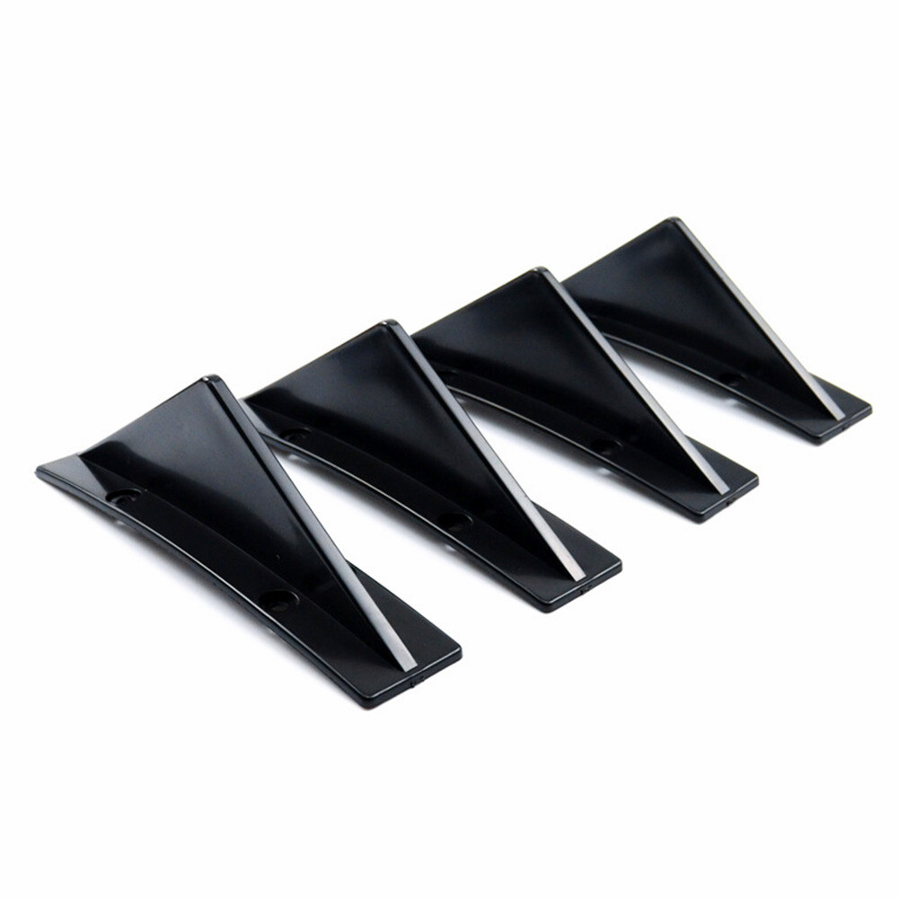 4Pcs Car Rear Bumper Lip Diffuser Fin Trim Bumper Shark Fin Spoiler Universal