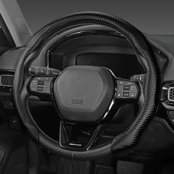 For Dodge Charger/Challenger 2017-2025 Car Steering Wheel Cover Carbon Fiber