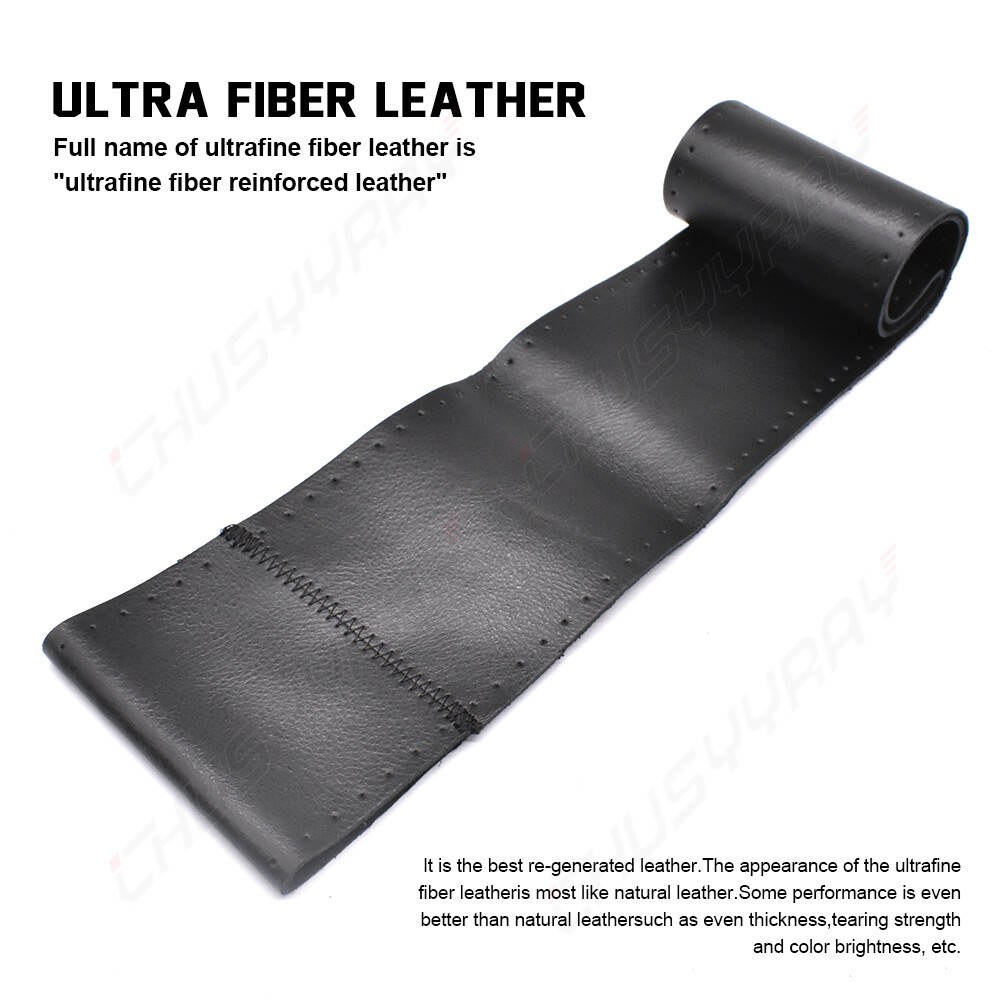 15″ Steering Wheel Cover Genuine Leather for Ford F150 F250 F350 Super Duty
