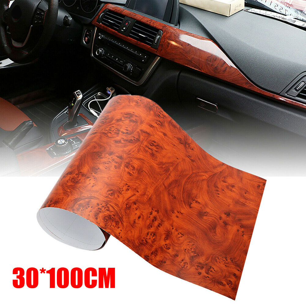12 X 39” Car Sticker Glossy Walnut Wood-Grain Vinyl Wrap Wrap Film Accessories
