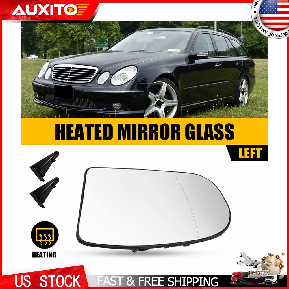 Heated Door Mirror Glass Fit Mercedes C350 C320 W203 2001-2007 Replacement 1/2X