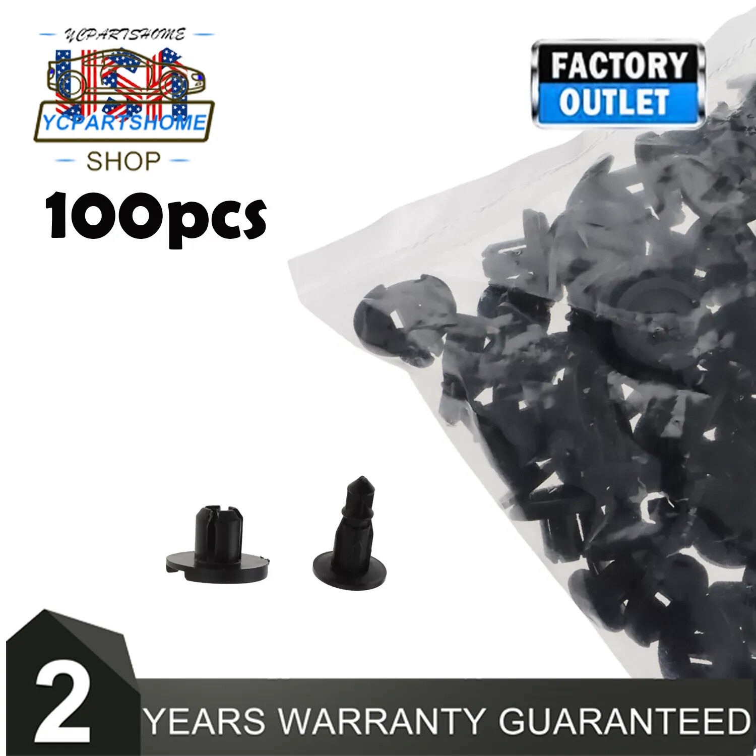 100Pcs Push Type Retainers Fastener Clips for Nissan 370Z Altima Frontier GT-R