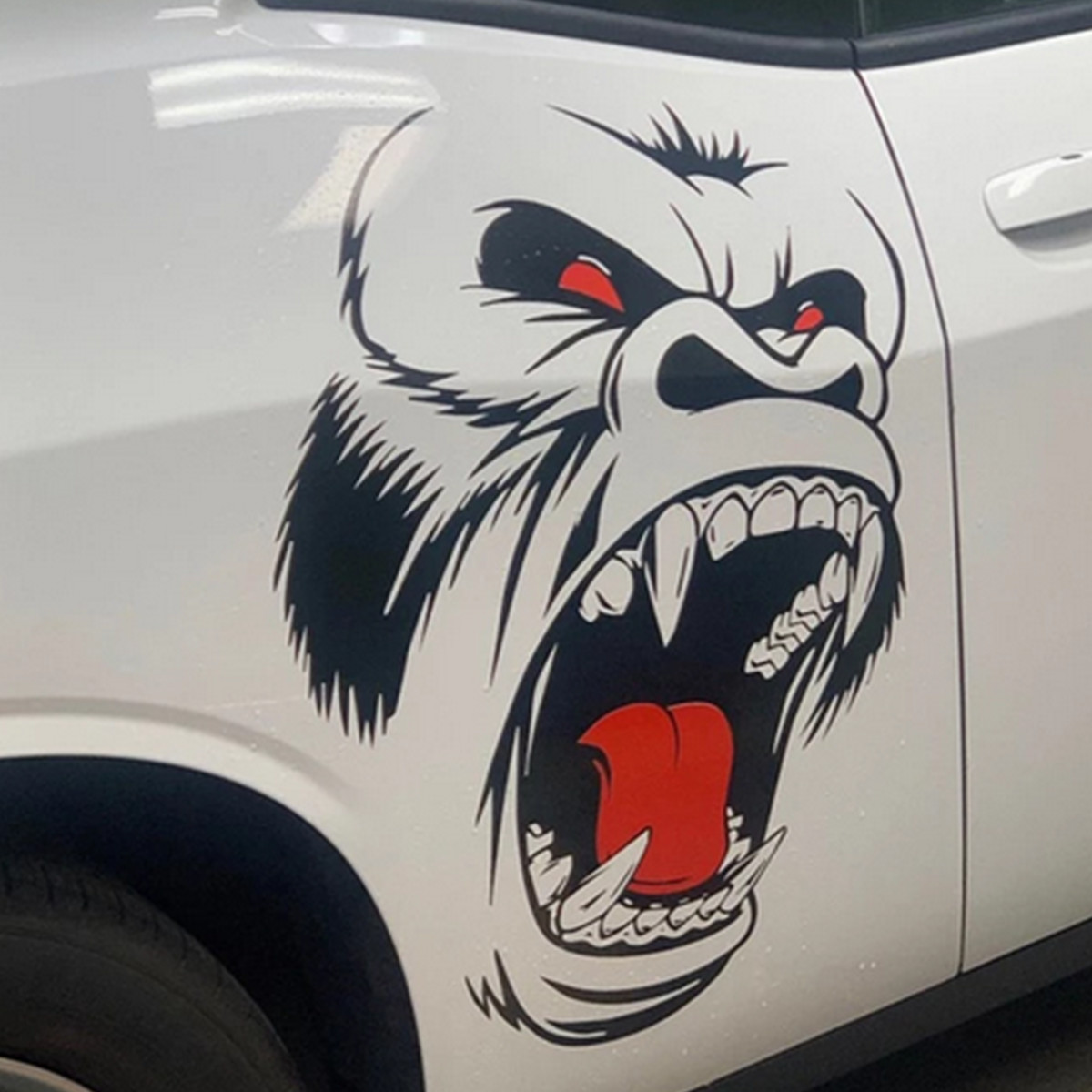 Car Hood Side Body Door Window Vinyl Horror Ape Totem Animal Decal DIY Sticker